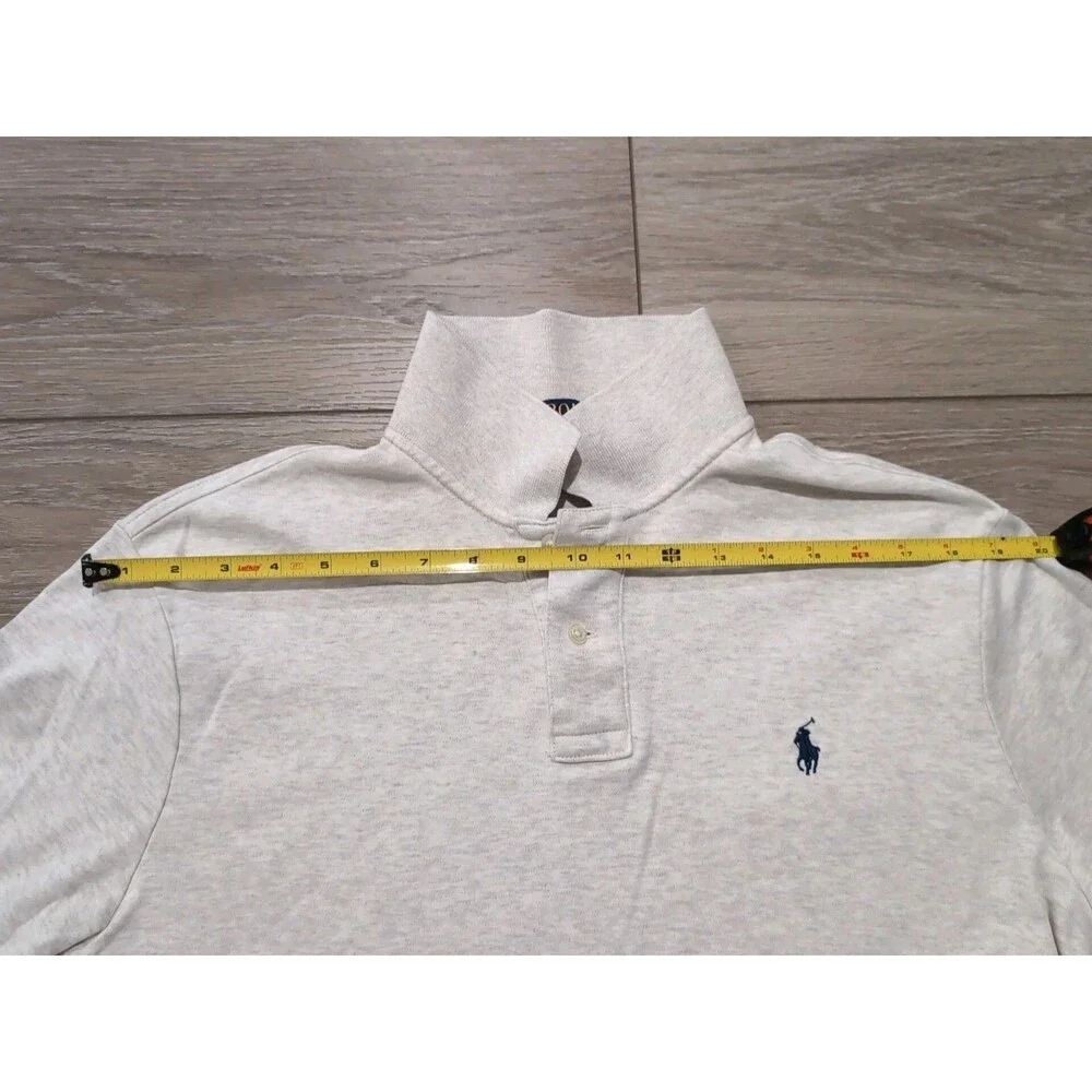 POLO RALPH LAUREN MEN's  SIZE L  LIGHT HEATHER POLO SHIRT W/PONY LOGO  EUC
